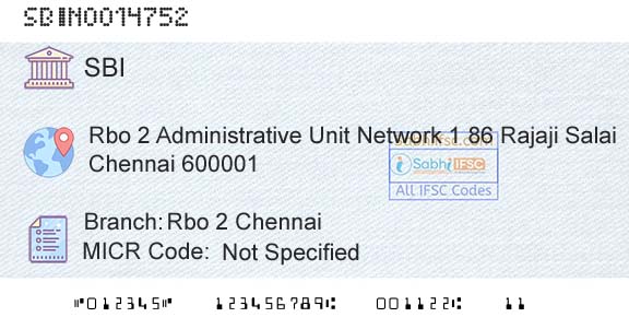 State Bank Of India Rbo 2 ChennaiBranch 