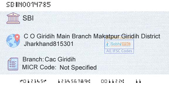State Bank Of India Cac GiridihBranch 