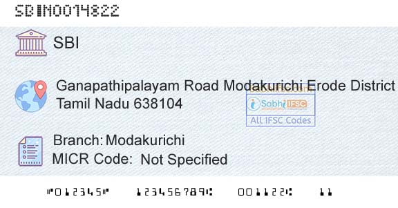 State Bank Of India ModakurichiBranch 