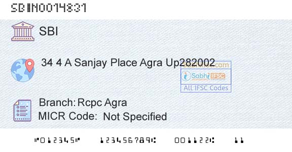State Bank Of India Rcpc AgraBranch 