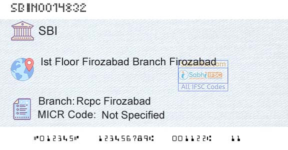 State Bank Of India Rcpc FirozabadBranch 