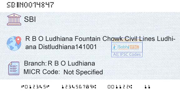 State Bank Of India R B O LudhianaBranch 