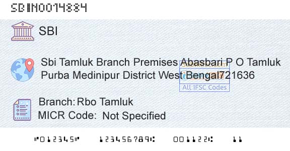 State Bank Of India Rbo TamlukBranch 