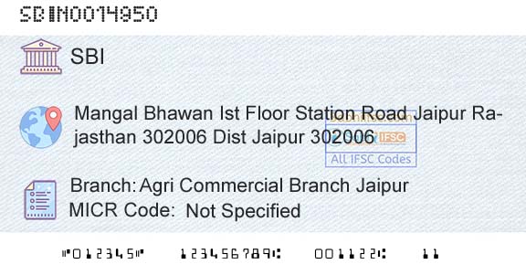 State Bank Of India Agri Commercial Branch JaipurBranch 