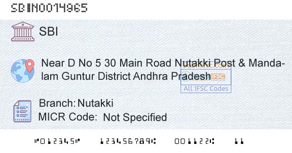 State Bank Of India NutakkiBranch 