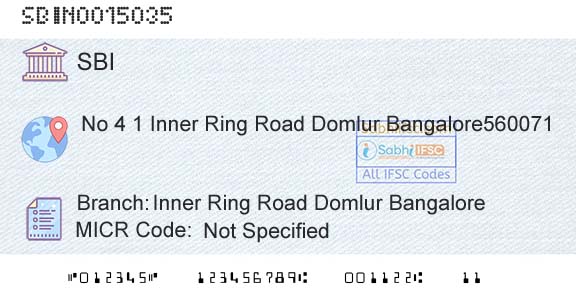 State Bank Of India Inner Ring Road Domlur BangaloreBranch 