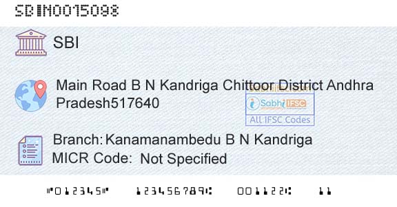 State Bank Of India Kanamanambedu B N KandrigaBranch 