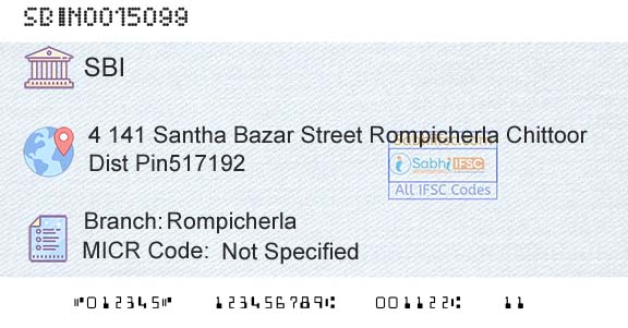 State Bank Of India RompicherlaBranch 