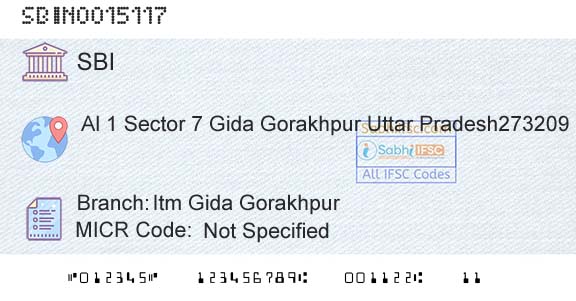 State Bank Of India Itm Gida GorakhpurBranch 
