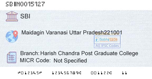 State Bank Of India Harish Chandra Post Graduate CollegeBranch 