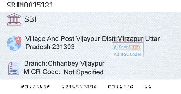 State Bank Of India Chhanbey VijaypurBranch 