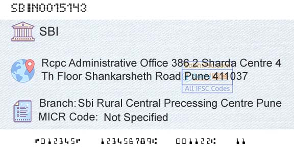 State Bank Of India Sbi Rural Central Precessing Centre PuneBranch 