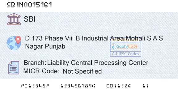 State Bank Of India Liability Central Processing CenterBranch 
