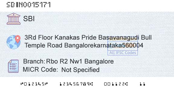 State Bank Of India Rbo R2 Nw1 BangaloreBranch 