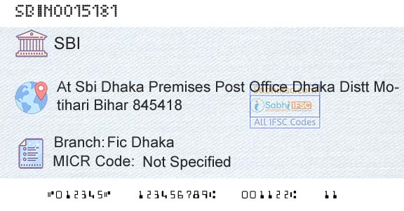 State Bank Of India Fic DhakaBranch 