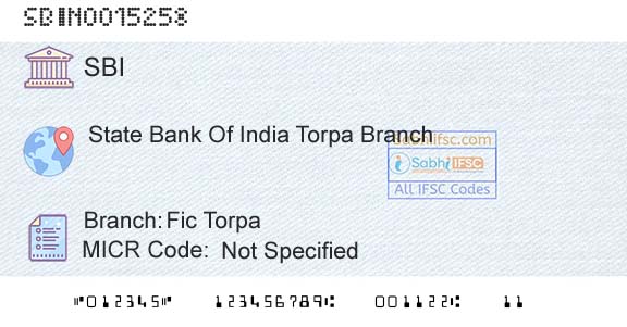 State Bank Of India Fic TorpaBranch 