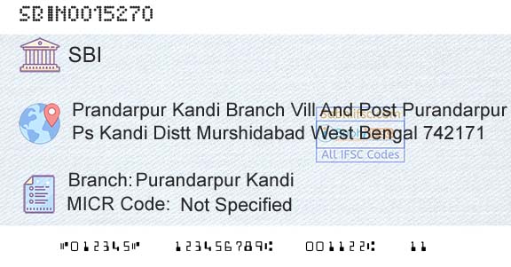 State Bank Of India Purandarpur KandiBranch 