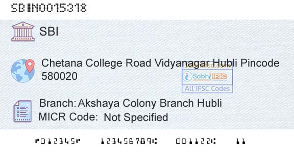 State Bank Of India Akshaya Colony Branch HubliBranch 