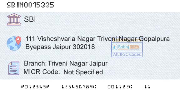 State Bank Of India Triveni Nagar JaipurBranch 