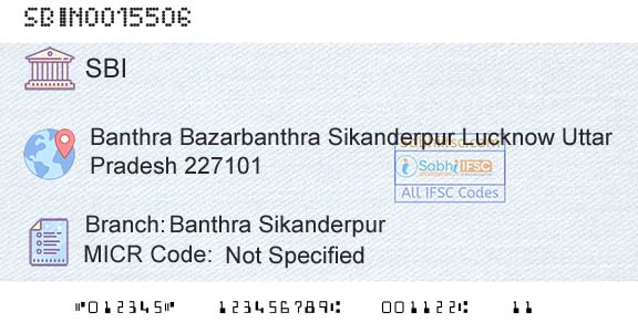 State Bank Of India Banthra SikanderpurBranch 