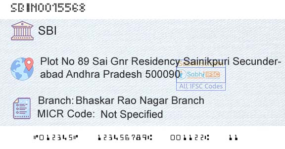 State Bank Of India Bhaskar Rao Nagar BranchBranch 