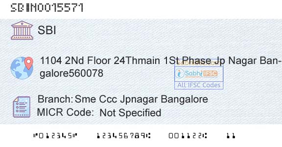 State Bank Of India Sme Ccc Jpnagar BangaloreBranch 
