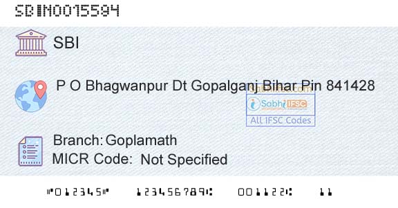 State Bank Of India GoplamathBranch 