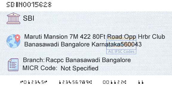 State Bank Of India Racpc Banasawadi BangaloreBranch 