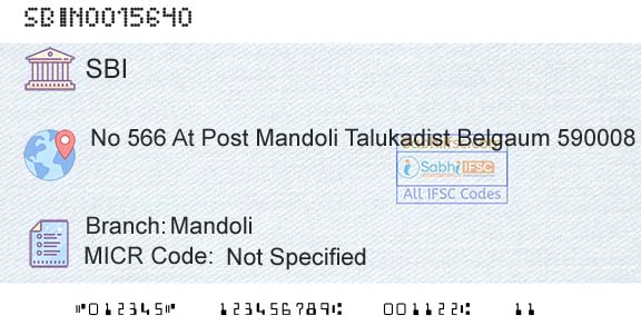 State Bank Of India MandoliBranch 