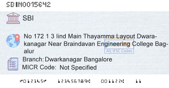State Bank Of India Dwarkanagar BangaloreBranch 