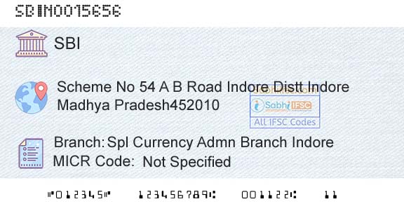 State Bank Of India Spl Currency Admn Branch IndoreBranch 