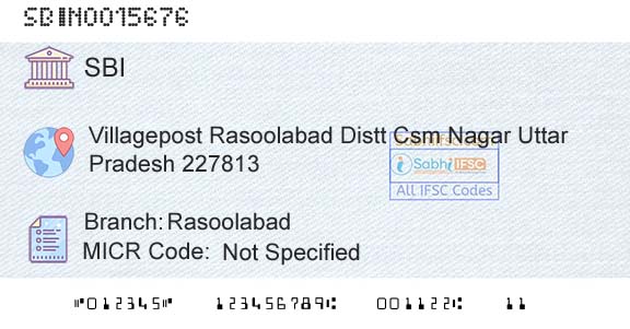 State Bank Of India RasoolabadBranch 