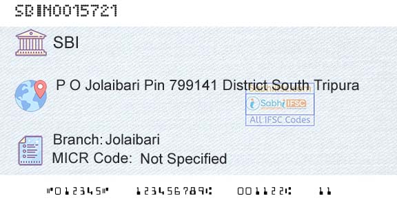 State Bank Of India JolaibariBranch 