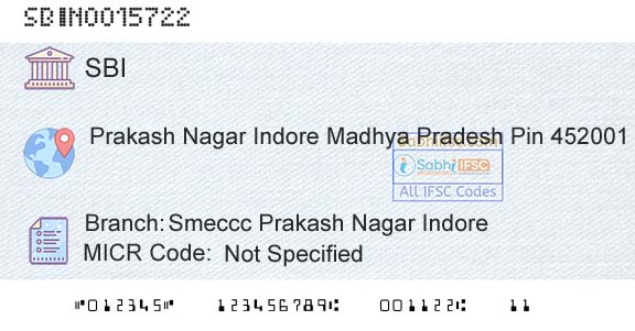 State Bank Of India Smeccc Prakash Nagar IndoreBranch 