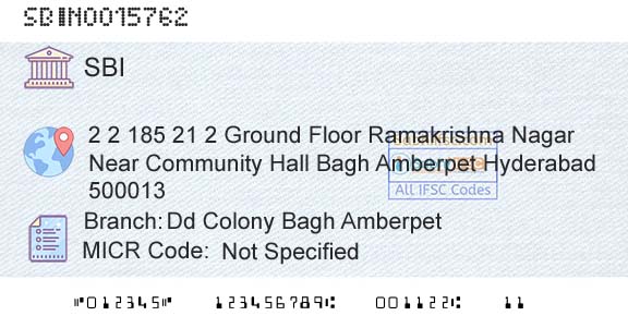 State Bank Of India Dd Colony Bagh AmberpetBranch 