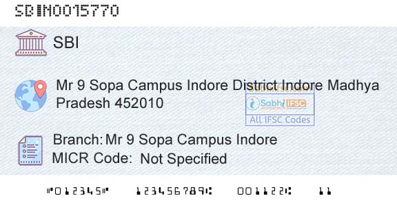 State Bank Of India Mr 9 Sopa Campus IndoreBranch 
