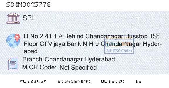 State Bank Of India Chandanagar HyderabadBranch 