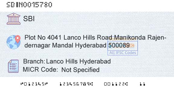 State Bank Of India Lanco Hills HyderabadBranch 