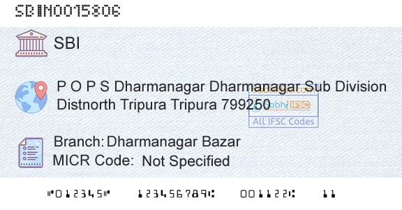 State Bank Of India Dharmanagar BazarBranch 