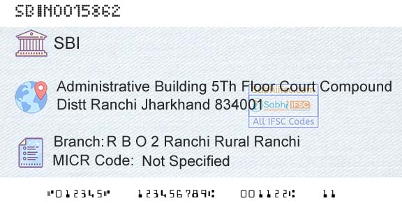 State Bank Of India R B O 2 Ranchi Rural RanchiBranch 