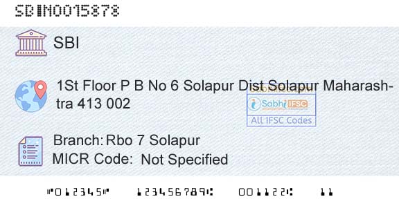 State Bank Of India Rbo 7 SolapurBranch 