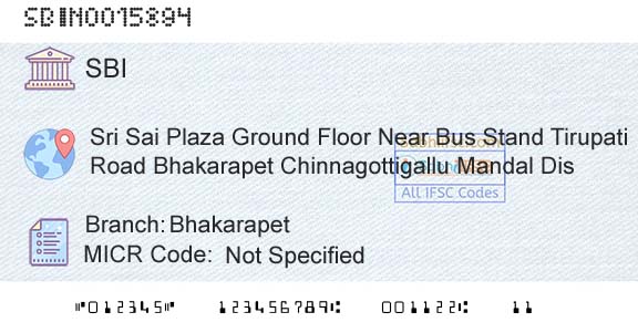 State Bank Of India BhakarapetBranch 