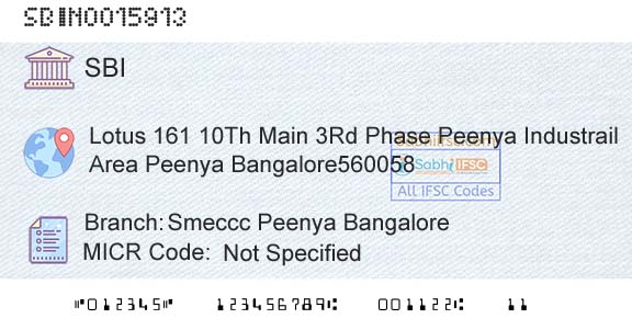 State Bank Of India Smeccc Peenya BangaloreBranch 