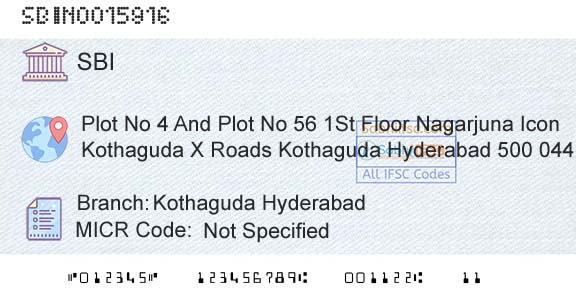State Bank Of India Kothaguda HyderabadBranch 