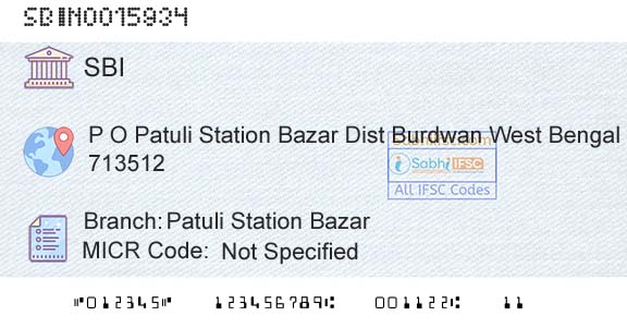 State Bank Of India Patuli Station BazarBranch 