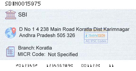 State Bank Of India KoratlaBranch 
