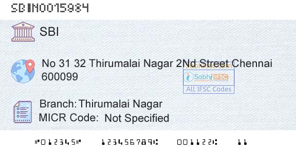 State Bank Of India Thirumalai NagarBranch 
