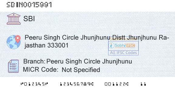 State Bank Of India Peeru Singh Circle JhunjhunuBranch 