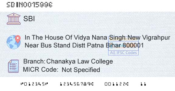 State Bank Of India Chanakya Law CollegeBranch 