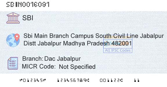 State Bank Of India Dac JabalpurBranch 